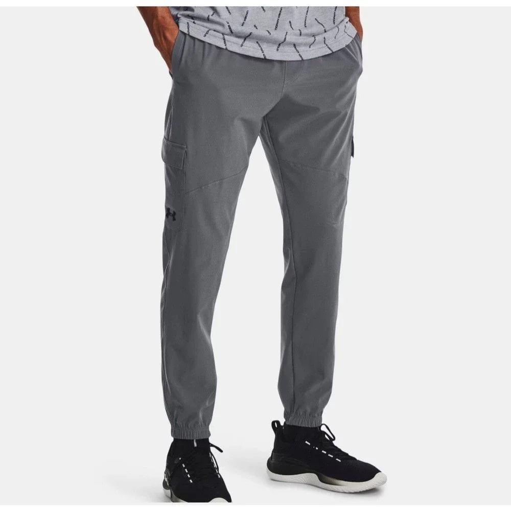 Size L Under Armour Men's UA Stretch Woven Cargo Pants Gray 1380358-012 NEW